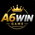 A6Win Game logo with a black background and golden branding.