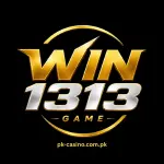 WIN1313 Game logo with black background and modern gaming style design.